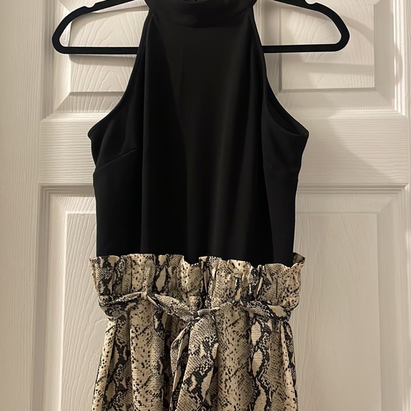 Francesca’s black and snakeskin pantsuit - Picture 2 of 4